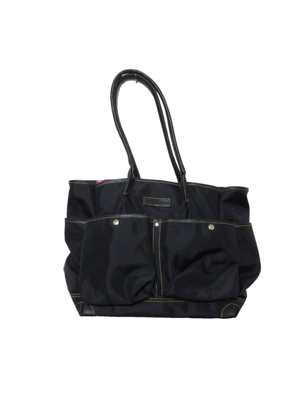 BeautiControl Black Makeup Organizer Travel Tote Bag Pink Interior 14” x 11” 7”